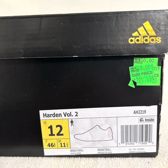 Adidas Harden Vol. 3 Black/Red size 12 MEN’S BASKETBALL SHOES - Picture 8 of 9